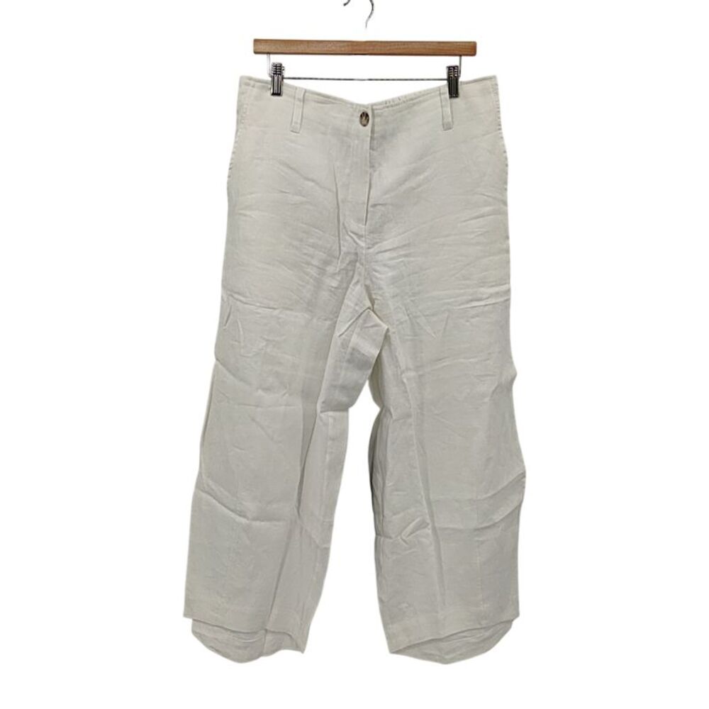 Ruti Women Carefree Wide Leg Linen Pants White 14